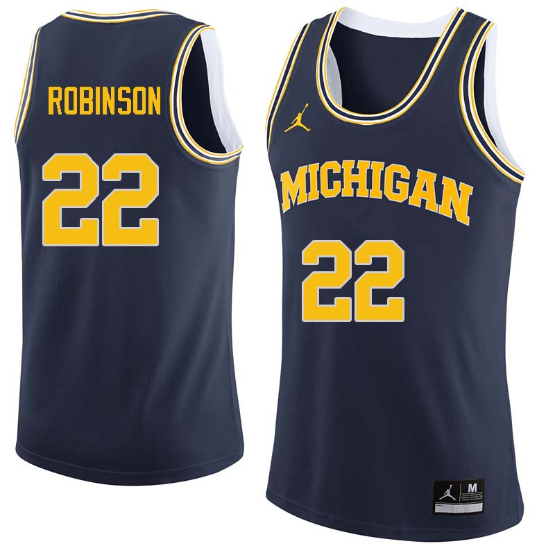 Men #22 Duncan Robinson Michigan Wolverines College Basketball Jerseys Sale-Navy